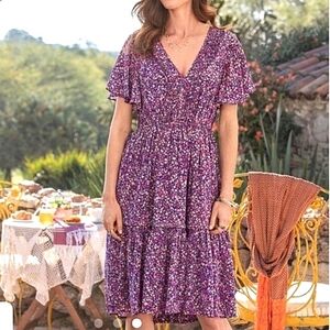 NWT Sundance floral purple boho dress size small.